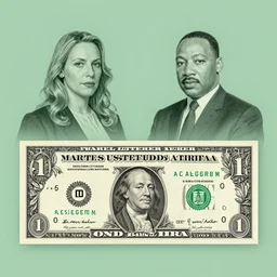 martin luther king on a dollar by charlie bowater and anna dittmann and artgerm and clemens ascher, portrait, intricate, elegant, green mist, product shot, macro, symmetrical face, highly detailed, dramatic lighting, sharp focus, octane render, trending on artstation, artstationhd, artstationhq, unreal engine, 4 k, 8 k