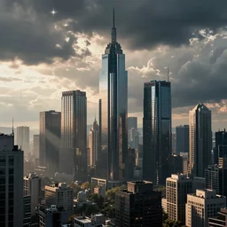 a cyberpunk city skyline, photorealistic, ultra hd, wallpaper