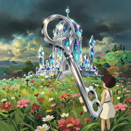 a wholesome animation key shot, an iridescent crystal palace on a blooming flowered valley, studio ghibli, pixar and disney animation, sharp, rendered in unreal engine 5, anime key art by greg rutkowski, bloom, dramatic lighting