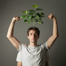 man with arms growing out of his head