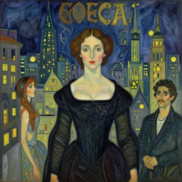 hyperrealistic film still of a woman in a dream city, by goya, by munch, by schiele, by james jean, pastel flat colours, highly detailed, ornate, decorative, lights by hopper