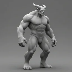 full body, grayscale, 3/4 view, muscled humanoid balrog demon, heroic pose, arms to side, horns, hoofs, claws, long tail with horns, covered by flames, fire, stylized, tarot, Gustave Dore, white on black