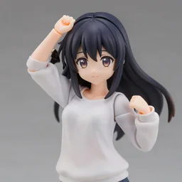 complete figure of cereal wearing a comfy blouse, personification, tsurime eyes, tareme eyes, eyes by kon satoshi, pvc figure, dynamic pose, featured on amiami, beautiful composition, 4 5 mm lens, focal length 2, high detail