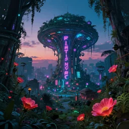 urbex by ludwig mies van der rohe, elysian otherworldly synthwave at dusk nightvision retrowave steampunk anime reclaimed by nature tokyo poppy extraterrestial neon signs magic realism junglepunk at dawn infrared neon noir postcyberpunk futuristic fantasy sci - fi, archdaily, wallpaper, highly detailed, trending on artstation.