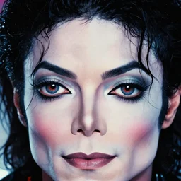 Michael Jackson eyes with cyberpunk art style