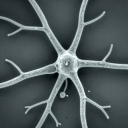 neurons and dendrites seen through scanning electron microscope
