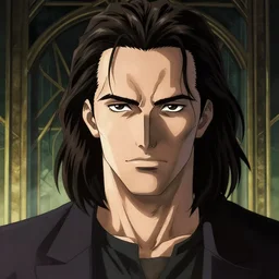 ilya kuvshinov anime illustration of kurt russell, fine detail, perfect anime face, dramatic lighting, dynamic composition, moody, art deco, cel shading, vivid, stippled lighting, rich texture, yoshinari yoh, alphonse mucha, takashi murakami, ( ( ( colorful ) ) ), eguchi