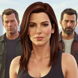 highly detailed portrait sandra bullock 8 0 age in gta v, stephen bliss, unreal engine, fantasy art by greg rutkowski, loish, rhads, ferdinand knab, makoto shinkai and lois van baarle, ilya kuvshinov, rossdraws, tom bagshaw, global illumination, radiant light, detailed and intricate environment