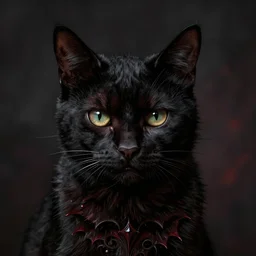hyper detailed ultra sharp photorealistic portrait of a very evil cat, somber gothic aesthetic, masterpiece, elite, illustration, art by melissa houpert, felix englund, greg rutkowski, organic matte painting, bleak color palette, hard edges, smooth, artstation trending 8 k