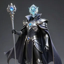highly detailed magician god holding a divine staff character design, cyberpunk crystal helmet and armor, cape, warframe, magician style, cyberpunk, elegant, highly detailed, ray tracing, smooth, sharp focus, art by fenghua zhong, peter mohrbacher, ruan jia, liuyuan lange, akiya kageichi, ayami kojima, joseph leyendecker,