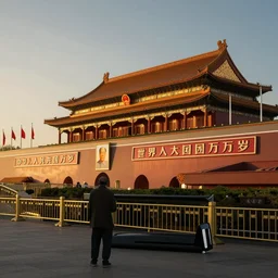 papa mobile on tiananmen square