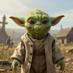 Film still of Yoda in Red Dead Redemption 2 (2018 video game)