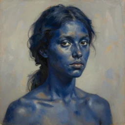 a portrait of an indigo female by ilya kuvshinov