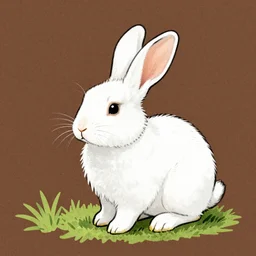 drawing of a white rabbit