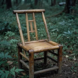very high detail, chair in the forest wenjun lin