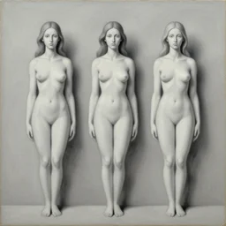 the three fates, abstract oil painting by MC Escher