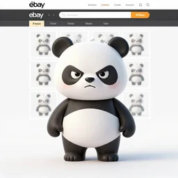 Images on the store website, eBay, Full body, Miniature of a angry panda
