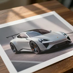 futuristic porsche designed by apple, natural light, detailed, canon eos c 3 0 0, ƒ 1. 8, 3 5 mm, 8 k, medium - format print