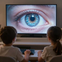kids eyes became very large In future due evolution as a result of using digital media day and night