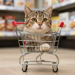 shopping cart cat