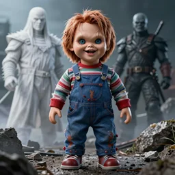 screaming chucky doll as the white walkers on game of thrones octane render
