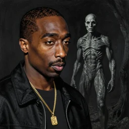 Tupac Shakur by Zdzisław Beksiński and H.R. Giger