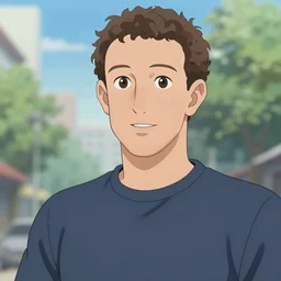 Mark Zuckerberg in the style of Anime