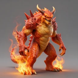 monsters fire, full body, fine detail, trending on artstation, michel donze
