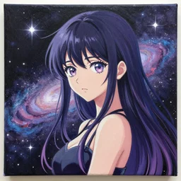 galaxy painting of an Anime girl