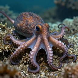mouse octopus, realistic, intricate