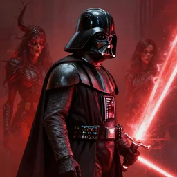 darth vader from sideview with large shoulders, armor, dark realistic proportions concept art, ultra detailed art realistic no lightsaber, horror monet, red, ethereal horror fantasy art by greg rutkowski and magali villanueve and monet con