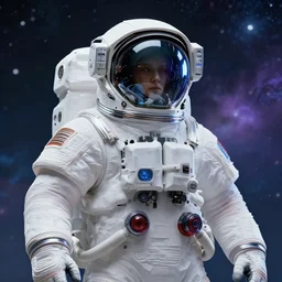 portrait of a techno wizard astronaut with an epic cosmic background, intricate, elegant, highly detailed, digital painting, artstation, smooth, sharp focus, illustration, art by artgerm and greg rutkowski and alphonse mucha