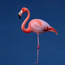 A flamingo under the night sky, soothing, calm, digital painting, artstationHQ, 4k, high-quality