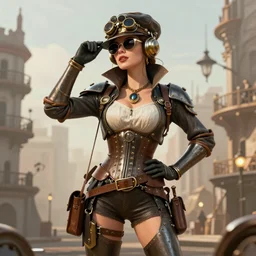 steampunk carmen sandiego epic pose, trending on artstation, 4K