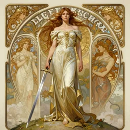 ultra realistic illustration, female hero with sword standing on hill, intricate, elegant, highly detailed, digital painting, artstation, concept art, smooth, sharp focus, illustration, art by artgerm and greg rutkowski and alphonse mucha