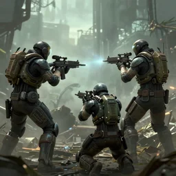 airbrushed gameplay of binary domain ( 2 0 1 2 ) in the visual style of limisthetic
