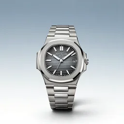 wide shot, big and free background, rule of third. digital art of luxury watch patek philippe nautilus reference number 5 7 1 1 / 1 a - 0 1 0, blue dial, steel case and bracelets. drawn by krenz cushart peter mohrbacher norman rockwell michael cheval gerald brom alphonse mucha beautiful detailed watch, french wave