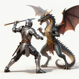 a back of a knight fighting a dragon, 4k Detailed Matte Illustration trending on ArtStation