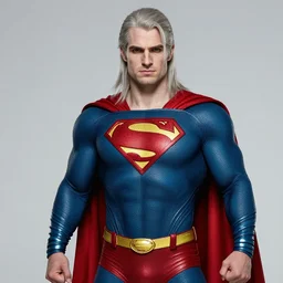 Geralt of Rivia dressed like superman