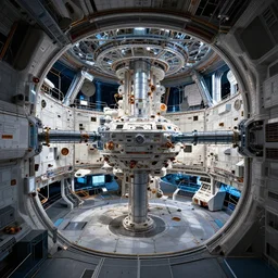 photo of the interior of enormous futuristic space station, intricate, award-winning photography
