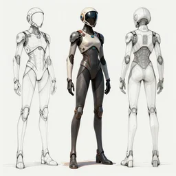 concept art, stylized proportions, very long legs, concept design, sketch, human character, science fiction suit, helmet, trending on artstation