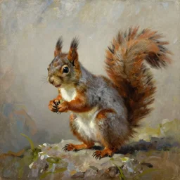 squirrel, oil - on - canvas by ivan aivazovsky