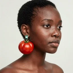 tomato earrings tomato earrings, vogue africa kenya nigeria women's fashion beauty celebrity magazine, ilya kuvshinov, john singer sargent, impressionist oil painting, trending on artstation, intricate