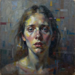 an abstract painting showing fear of loosing sanity, extremely detailed, contemporary art, oil paint, insane detail