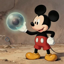 an old demented mickey mouse discovering brownian motion