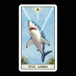 a hyper detailed tarot card of a shiver of freaking sharks with freaking laser beams on their heads, floating just above a volcanic crevasse at the bottom of the ocean,, concept art, 8 k, artstation, art by greg rutkowski, pixiv