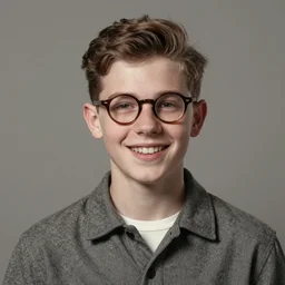 (((((1950s smiling teenager wearing glasses . muted colors.))))) by Jean-Baptiste Monge !!!!!!!!!!!!!!!!!!!!!!!!!!!