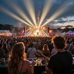 scandy and arender, cooking it up, hot hot hot, splash, ahhhhhhh, roomies, bohemian digitals, playing a live gig at ozora festival, over the shoulder photograph, huge crowd, ecstatic, photography
