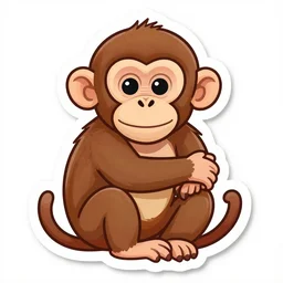 Sticker hugging monkey