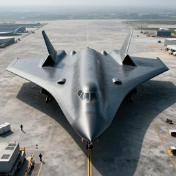 professional landscape photograph of a large beautiful neo - futuristic matte symmetrical stealth bomber docked at spaceport by joseph cross, denis villeneuve, emmanuel shiu, zaha hadid, vapor, stunning cinematic architectural scale, dramatic, volumetric, concept art, hard surface, hyperrealism, very high detail, trending on artstation, sharp focus, rendered in octane